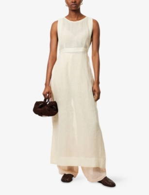 LE KASHA WOMENS YELLOW ANTALYA SEMI-SHEER MAXI COVER-UP DRESS 