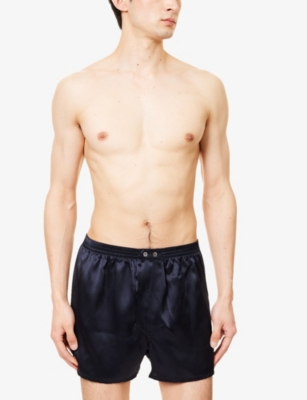 Derek Rose Mens Navy Dr Baily 1 Graphic-print Boxer Shorts
