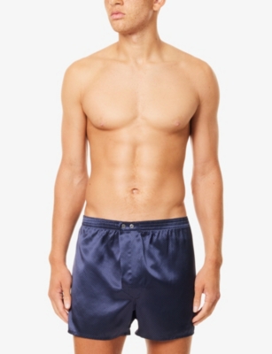 DEREK ROSE: Brindisi Printed Classic-Fit Silk Boxer Shorts