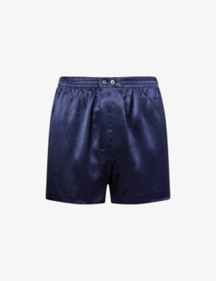 DEREK ROSE: Brindisi Printed Classic-Fit Silk Boxer Shorts