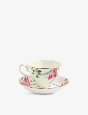 ROYAL ALBERT MIRANDA KERR AUSTRALIANA BONE-CHINA TEA CUP AND SAUCER SET 