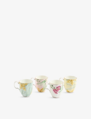 ROYAL ALBERT MIRANDA KERR AUSTRALIANA SET OF FOUR BONE-CHINA MUG SETS 