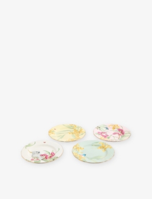 ROYAL ALBERT MIRANDA KERR AUSTRALIANA SET OF FOUR BONE-CHINA PLATE SET 20CM 