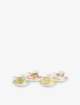 Royal Albert Miranda Kerr Australiana Set Of Four Bone-china Tea Cup And Saucer Sets
