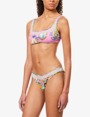 Camilla Womens Salty Splendour Bind-edge Reversible Crop Stretch-woven Bra