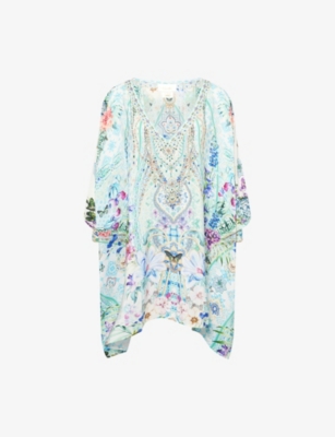 Womens Camilla Sunrise In Sintra V-Neck Silk Kaftan