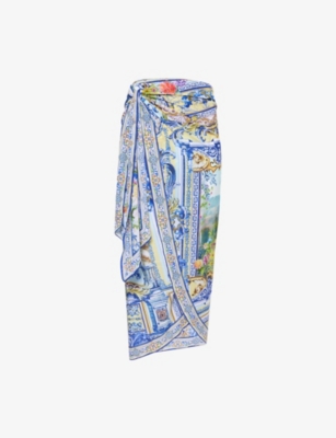 Camilla Womens Wall To Wall Wonders Long Eyelet Woven Sarong