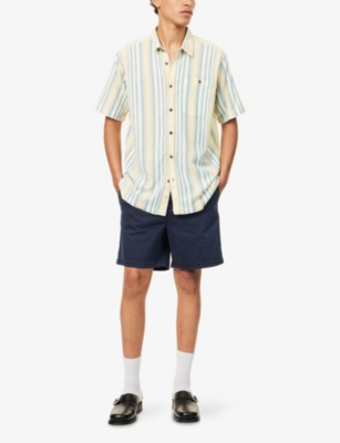 Neuw Mens Navy Hunter Regular-fit Brushed Cotton Shorts