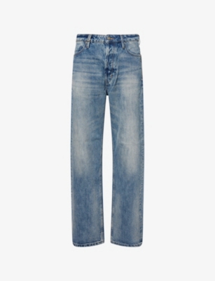 Neuw Mens Light Vintage Indigo River Baggy Bowery Wide-leg Denim Jeans