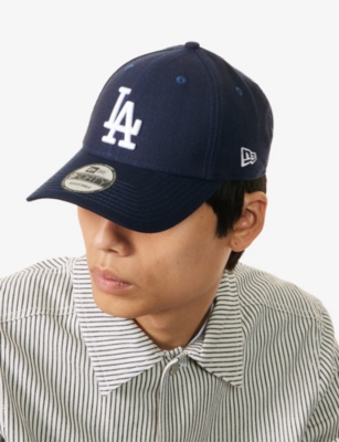 New Era Mens Navy La Dodgers 9forty Woven Adjustable Cap