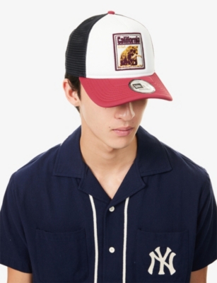 New Era Mens White 9forty Graphic Patch A-frame Stretch-woven Trucker Cap