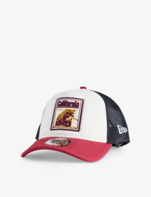 New Era Mens White 9forty Graphic Patch A-frame Stretch-woven Trucker Cap