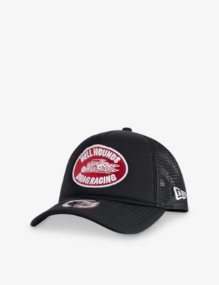 New Era Mens Black 9forty Graphic Patch A-frame Stretch-woven Trucker Cap