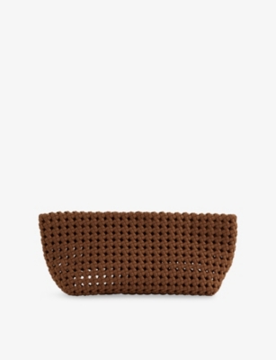 Reiss Womens Tan Nadine Woven Clutch