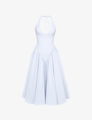 HOUSE OF CB: Marilyn Halter Stretch-Cotton Midi Dress