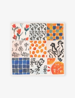 ETON: Watercolour Mixed-Pattern Cotton Pocket Square