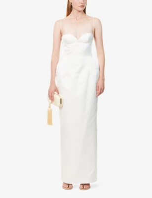 Magda Butrym Womens Cream Shoulder-straps Corset Woven Gown In White