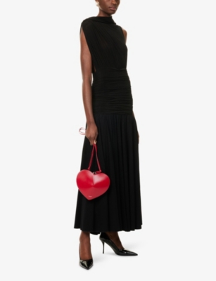 Magda Butrym Womens Black Draped Sleeveless Stretch-woven Maxi Dress In Black