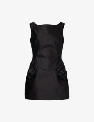 Magda Butrym Floral Embellished Scoop Neckline Sleeveless Dress In Black