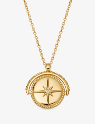 ASTLEY CLARKE: Celstial Spinner 18ct Yellow Gold Vermeil Locket Necklace