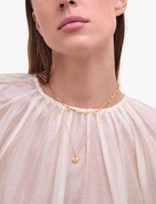 ASTLEY CLARKE: Biography Heart 18ct Yellow Gold Vermeil Pendant Necklace