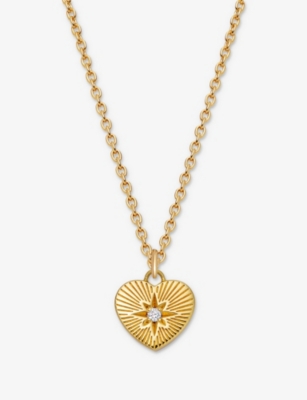 ASTLEY CLARKE: Biography Heart 18ct Yellow Gold Vermeil Pendant Necklace