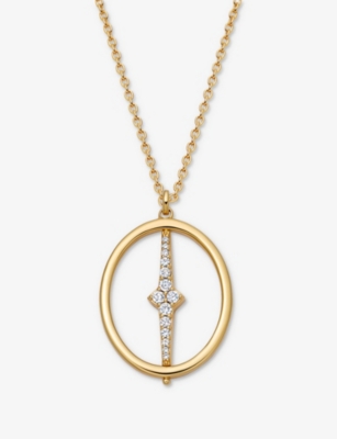 ASTLEY CLARKE: Luna Light Spinning Orb 18ct Yellow Gold Vermeil And Sapphire Necklace