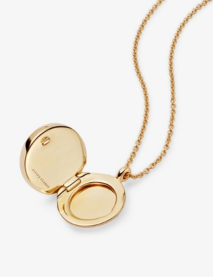 ASTLEY CLARKE: Polaris 18ct Yellow Gold Vermeil And Lapis Locket Necklace