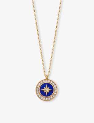 ASTLEY CLARKE: Polaris 18ct Yellow Gold Vermeil And Lapis Locket Necklace