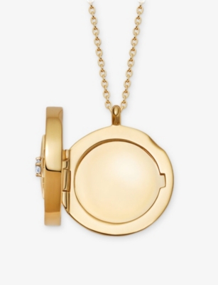 Astley Clarke Womens Polaris Large 18ct Yellow Gold Vermeil And Lapis Locket Necklac In Gold