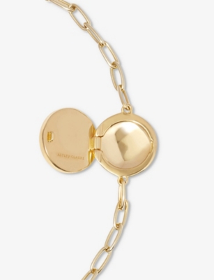 ASTLEY CLARKE WOMENS POLARIS 18CT YELLOW GOLD VERMEIL AND LAPIS LOCKET BRACELET 