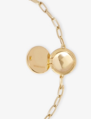 ASTLEY CLARKE WOMENS POLARIS 18CT YELLOW GOLD VERMEIL AND BLACK ONYX LOCKET BRACELET 