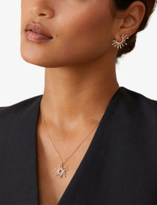 Astley Clarke Womens Nova 14ct Yellow-gold And 0.329ct Lab-grown Diamond Drop Pendant Necklac