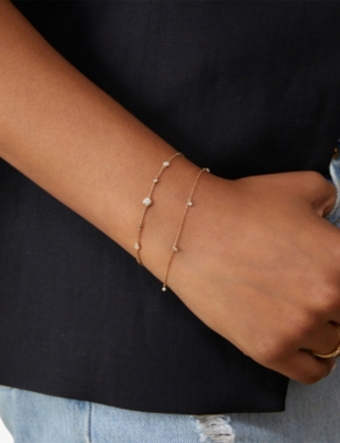 ASTLEY CLARKE: Station 14ct Yellow-Gold And 0.08ct Lab-Grown Diamond Bracelet