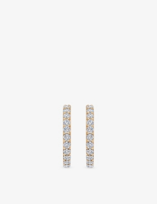 Astley Clarke Womens Fine Essentials Halo Medium 14ct Yellow-gold And 0.34ct Lab-grown Diamond Hoop Earrings In Gold