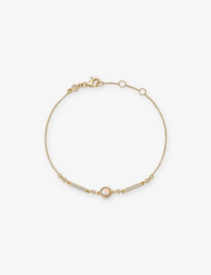 ASTLEY CLARKE: Interstellar Opal and Lab Grown Diamond 14ct Yellow Gold Bracelet