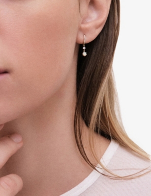 Astley Clarke Womens Interstellar Opal And Lab Grown Diamond 14ct Yellow Gold Drop Earrings