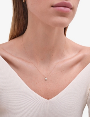 Astley Clarke Womens Interstellar Opal And Lab Grown Diamond Cluster 14ct Yellow Gold Pendant Necklac