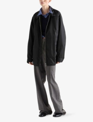 Prada Womens Black Loose-fit Re-nylon Blouson Jacket