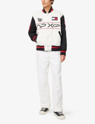 Tommy Hilfiger Casual Jacket With Contrast Sleeves And Graphic Print In Multi