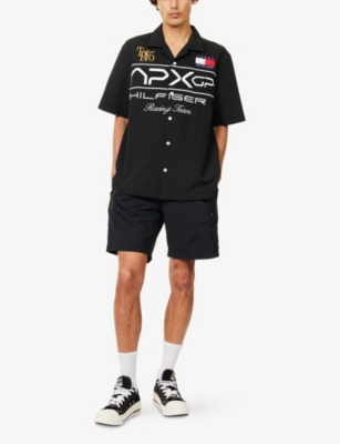 TOMMY HILFIGER: The APXGP Collection Regular-Fit  Short-Sleeve Satin Shirt