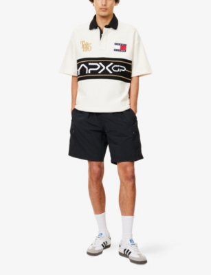 Tommy Hilfiger Mens Ivory/black The Apxgp Collection Race Day Logo-embroidered Cotton Polo Shirt