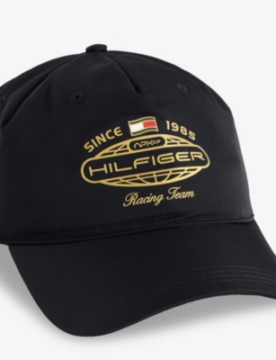 Tommy Hilfiger Mens Black F1 Movie Embroidered Cotton Cap In Black