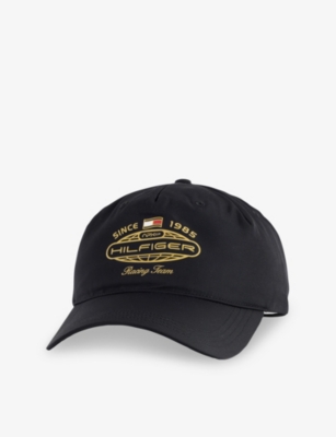 Tommy Hilfiger Mens Black F1 Movie Embroidered Cotton Cap In Black