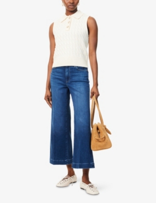 PAIGE WOMENS KINDRED ANESSA WIDE-LEG DENIM JEANS 