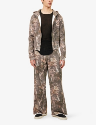 Jaded London Mens  Mini Monster Woodland Camo Cotton-jersey Hoody In Woodland Camo