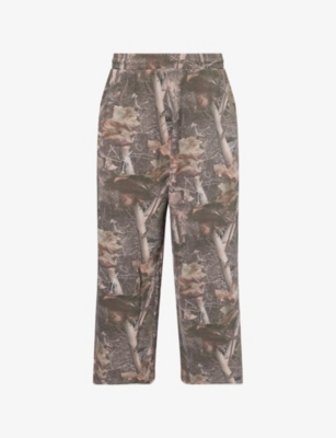 JADED LONDON: Monster Woodland-And-Camo Wide-Leg Cotton-Jersey Jogging Bottoms