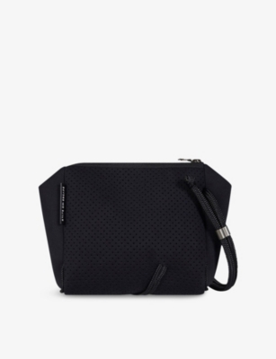 State Of Escape Womens Black Festival Woven Cross-body Bag