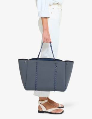 State Of Escape Womens Navy Escape Woven Tote Bag