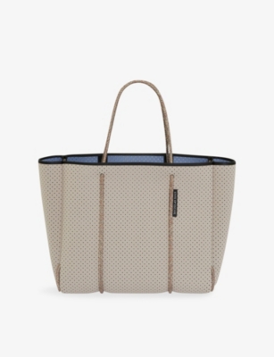 STATE OF ESCAPE WOMENS STONE FLYING SOLO WOVEN TOTE BAG 